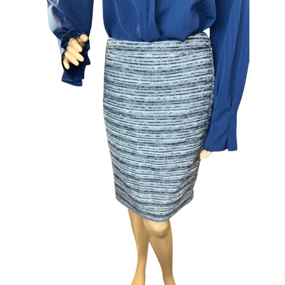 LOFT Tweed Pencil Skirt in Black/White Marled Size 0 - Picture 1 of 5